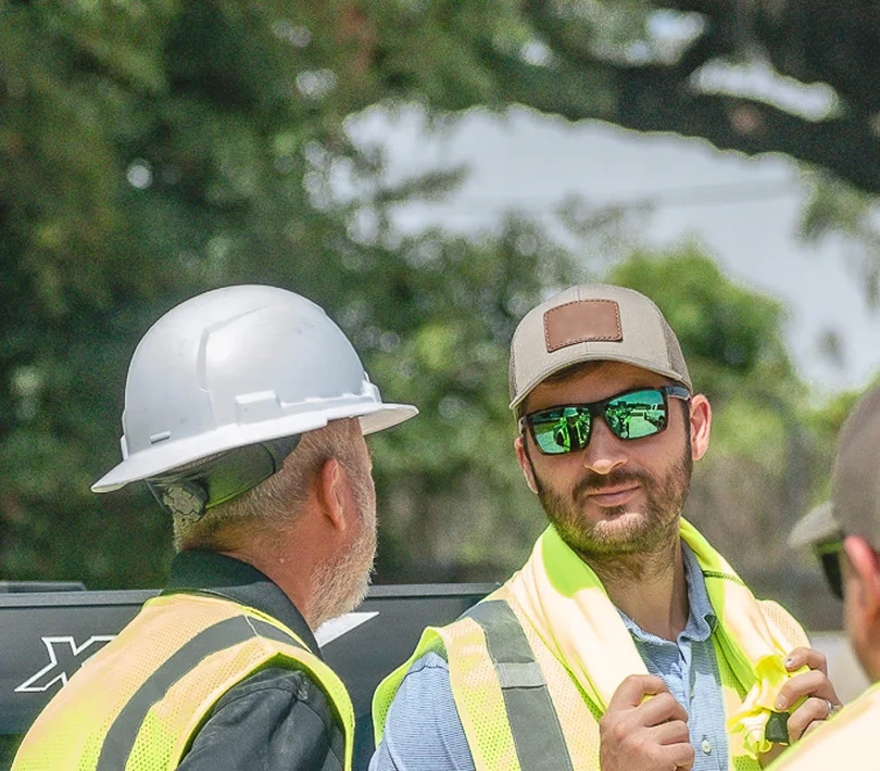 Construction team on site